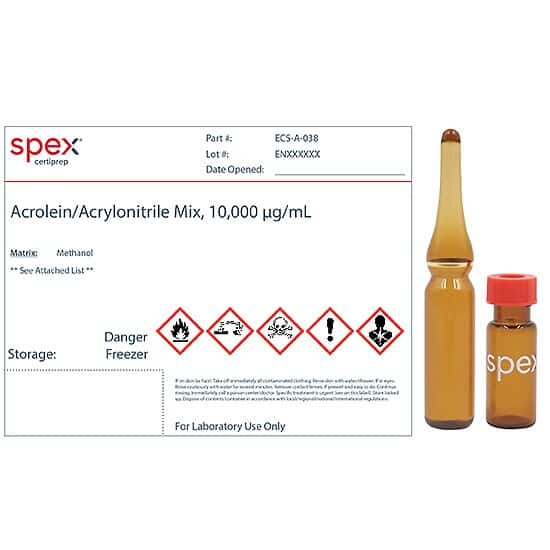 Spex ECS-A-038 Acrolein/Acrylonitrile Mix, 10,000 µg/mL, 1.5 mL; 1/EA