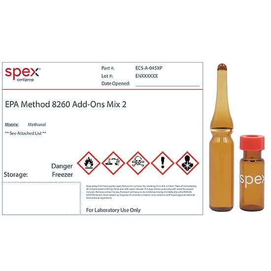 Spex ECS-A-045XP Add-Ons Mix 2 for US EPA Method 8260 in Methanol, 1.5 mL; 1/EA