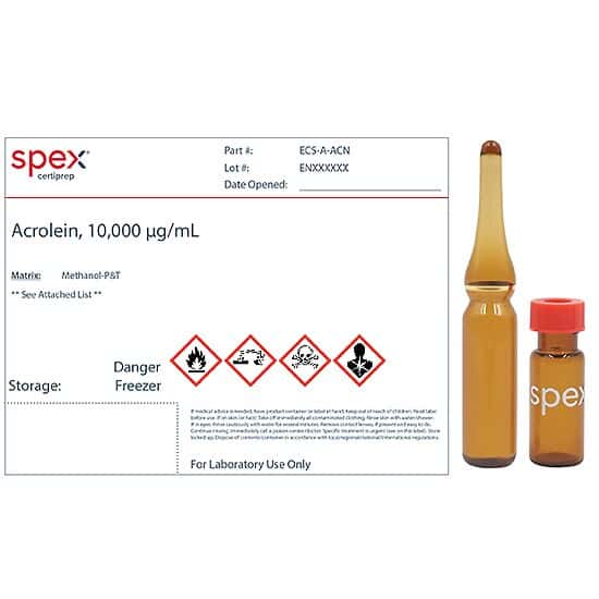 Spex ECS-A-ACN Acrolein for US EPA Method 8260, 10,000 µg/mL, 1.5 mL; 1/EA