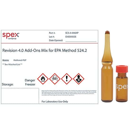 Spex ECS-A-046XP Revision 4.0 Add-Ons Mix for US EPA Method 524.2, 1.5 mL; 1/EA
