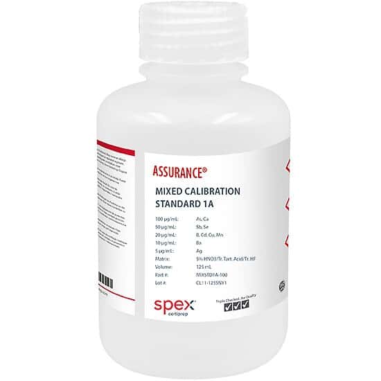 Spex MIXSTD1A-100 Assurance® Grade Calibration Standard 1A for AA & ICP; 125 mL