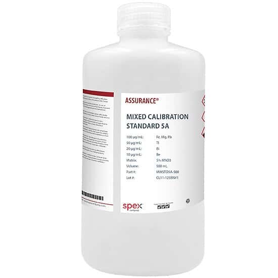 Spex MIXSTD5A-500 Assurance® Grade Calibration Standard 5A for AA & ICP; 500 mL