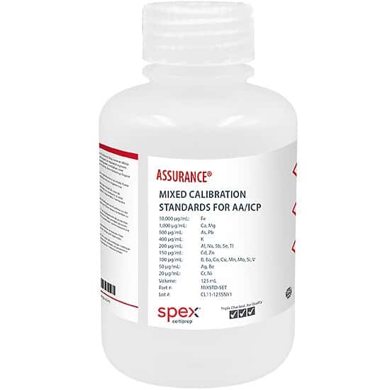 Spex MIXSTD-SET Assurance® Grade Mixed Calibration Std Set for AA & ICP; 125 mL
