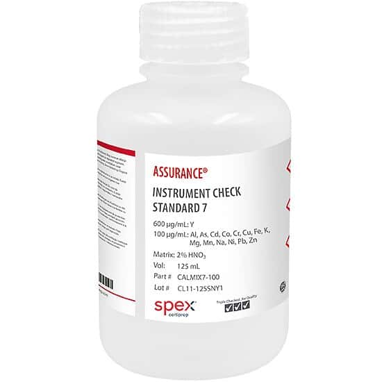 Spex CALMIX7-100 Assurance® Grade Instrument Check Standard 7 in 2% HNO3; 125 mL
