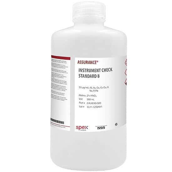 Spex CALMIX8-500 Assurance® Grade Instrument Check Standard 8 for AA & ICP; 500 mL