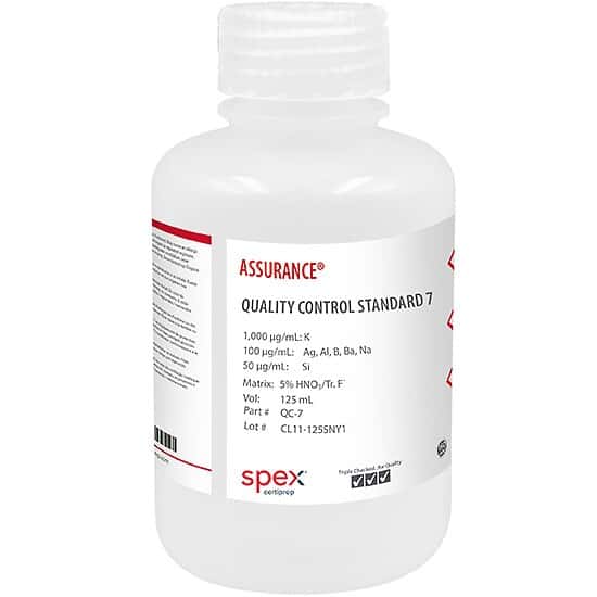 Spex QC-7 Assurance® Grade Quality Control Standard 7 for AA & ICP in 5% HNO3/tr. F-; 125 mL