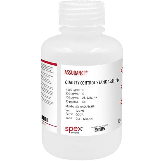 Spex QC-7A Assurance® Grade Quality Control Standard 7A for AA & ICP in 5% HNO3/tr. HF; 125 mL