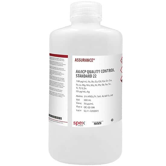 Spex QC-22-500 Assurance® Grade Quality Control Standard 22 for AA & ICP; 500 mL