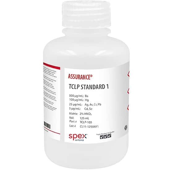 Spex TCLP-100 Assurance® Grade TCLP Standard with Mercury for AA & ICP ...