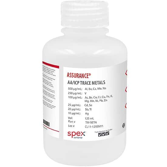Spex TM-SETN Assurance® Grade Trace Metals Standard Set without Mercury; 125mL