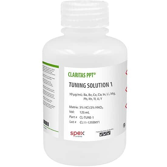 Spex CL-TUNE-1 Claritas PPT® Grade ICP-MS Tuning Solution 1, 10 µg/mL, in 5% HCl/2% HNO3; 125 mL