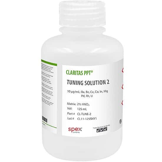 Spex CL-TUNE-2 Claritas PPT® Grade ICP-MS Tuning Solution 2, 10 µg/mL, in 2% HNO3; 125 mL
