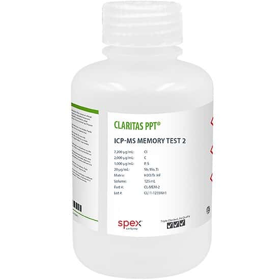 Spex CL-MEM-2 Claritas PPT® Grade ICP-MS Memory Test 2 in H2O/tr. HF; 125 mL