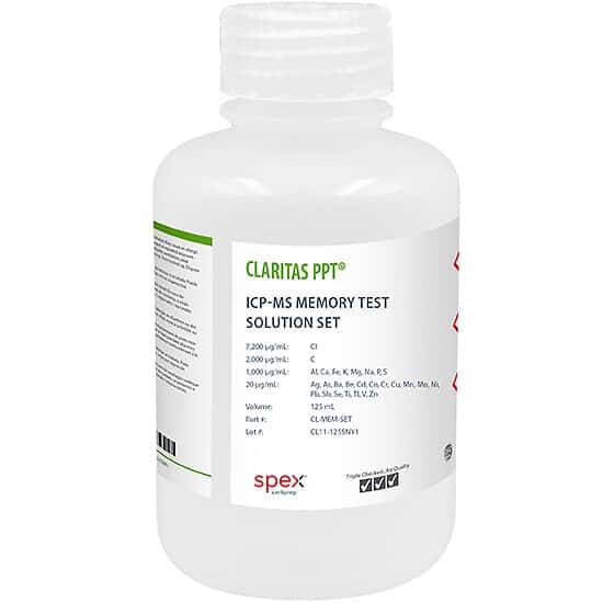 Spex CL-MEM-SET Claritas PPT® Grade ICP-MS Memory Test Solution Set; 125 mL
