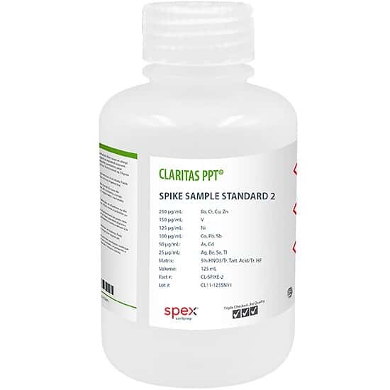 Spex CL-SPIKE-2 Claritas PPT® Grade ICP-MS Spike Sample Standard 2 (Soil); 125 mL