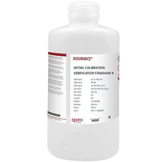 Spex ICV-3 Initial Calibration Verification Standard 3 in 5% HNO3; 500 mL