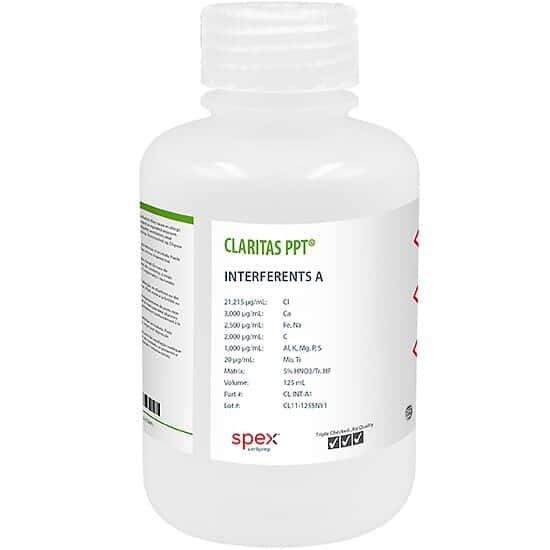 Spex CL-INT-A1 ICP-MS Interferents A1 in 5% HNO3/tr. HF, 125 mL