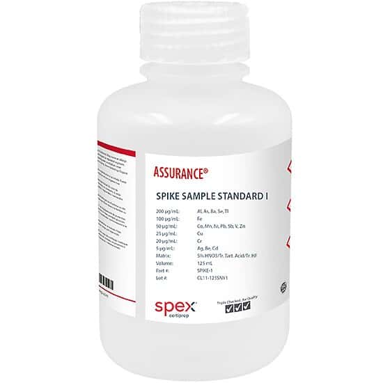 Spex SPIKE-1 ICP Spike Sample 1 in 5% HNO3/tr. Tartaric Acid/tr. HF; 125 mL