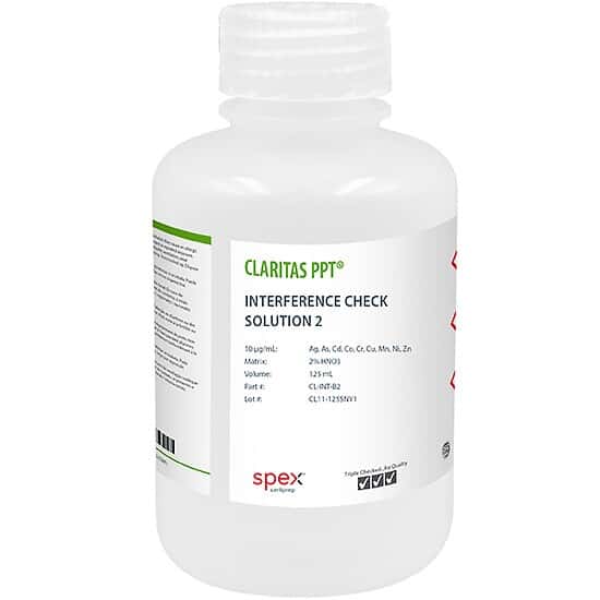 Spex CL-INT-B2 ICP-MS Interferents Check Solution B2 (SOW-846), 10 µg/mL; 125 mL