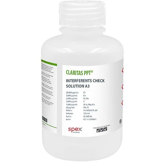 Spex CL-INT-A3 ICP-MS Interferents Check Solution A3 (for SOW-846); 125 mL