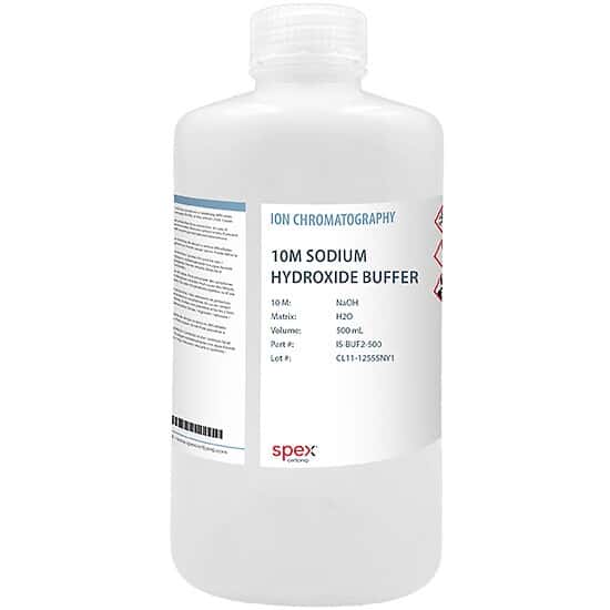 Spex IS-BUF2-500 10M Sodium Hydroxide (NaOH) Ionic Strength Adjtmt Buffer; 500 mL