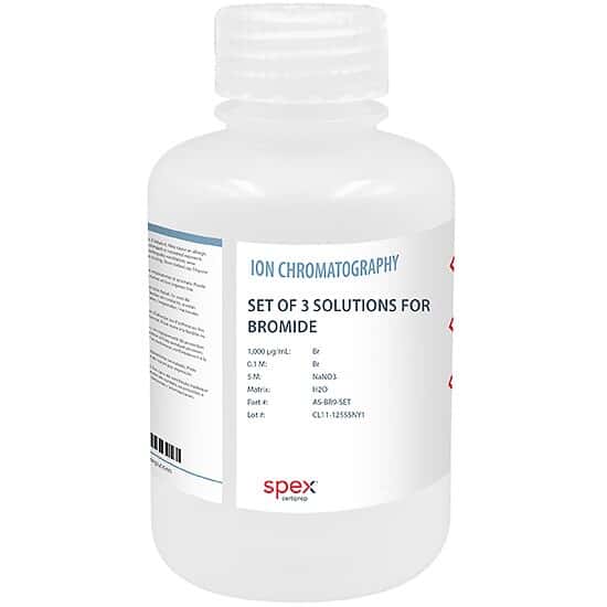Spex AS-BR9-SET Bromide (Br-) Ion Selective Electrode Standard Set, 3 Solutions