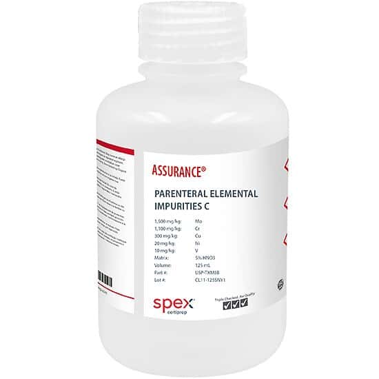 Spex USP-TXM5B Parenteral Elemental Impurities C Standard; 125 mL