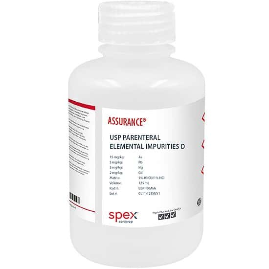 Spex USP-TXM6A Parenteral Elemental Impurities D in 5% HNO3/1% HCl; 125 mL
