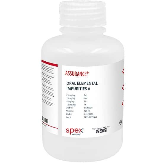 Spex ICH-TXM2 Oral Elemental Impurities A Standard for ICH; 125 mL