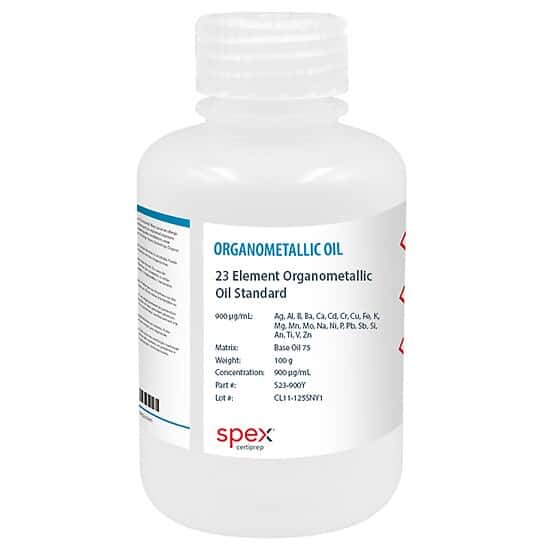 Spex S23-900Y Multi-Element Organometallic Oil Standards, 23 Elements, 900 µg/g, in Base Oil 75; 100 g