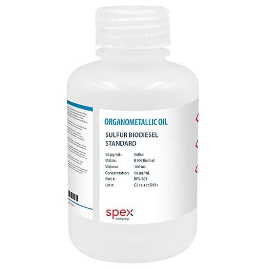 Spex BFS-50Y Sulfur Biodiesel Standard, 50 µg/g in B100 Biofuel; 100 mL