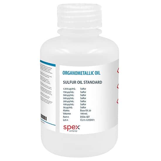 Spex DSS8-SET Sulfur Oil Standard Set in Base Oil 20, 8 Bottles