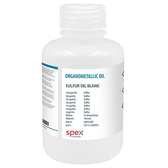 Spex SDFS-SET Sullfur Oil Standard Set in #2 Diesel Fuel, 8 Bottles