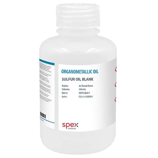 Spex SDFS-BLK-Y Sulfur Oil Blank, 0 µg/g in #2 Diesel Fuel; 100 mL