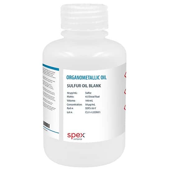 Spex SDFS-50-Y Sulfur Oil Standard, 50 µg/g in #2 Diesel Fuel; 100 mL