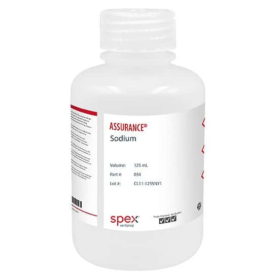 Spex 034 Sodium QC Sample, 1,000 µg/mL in H2O with HNO3; 125 mL