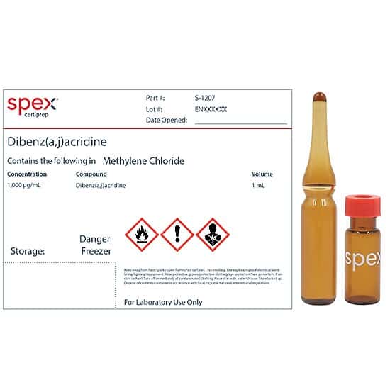 Spex S-1207-PK Dibenz(a,j)acridine, 1,000 µg/mL in Methylene Chloride; 1 mL; 4/pk