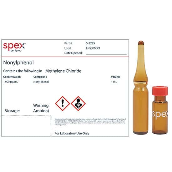Spex S-2795-PK Nonylphenol Organic Standard, 1,000 µg/mL in Methylene Chloride; 1 mL; 4/pk