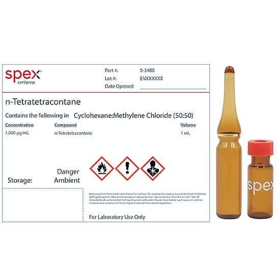 Spex S-3480-PK n-Tetratetracontane Organic Standard, 1,000 µg/mL; 1 mL; 4/pk
