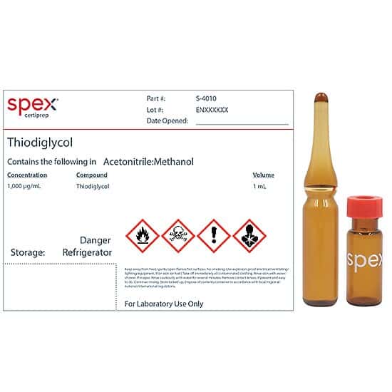 Spex S-4010-PK Thiodiglycol, 1,000 µg/mL in Acetonitrile:Methanol; 1 mL; 4/pk