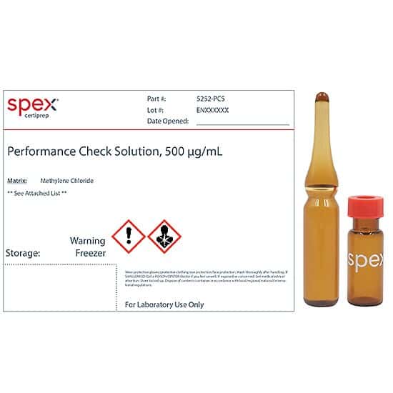Spex 5252-PCS-PK Performance Check Solution for US EPA Method 525, 500 µg/mL; 1 mL; 4/pk