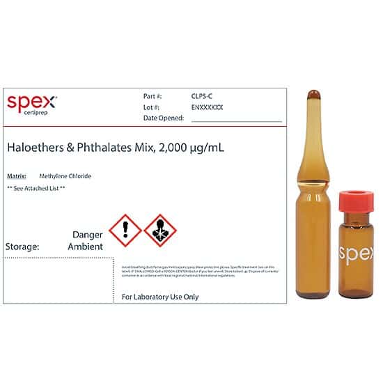 Spex CLPS-C-PK Haloethers & Phthalates Mix, 2,000 µg/mL; 1 mL; 4/pk