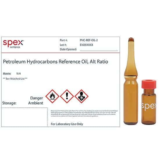 Spex PHC-REF-OIL-2-PK Petroleum Hydrocarbons Reference Oil, Alternative Ratio, 1.5 mL; 4/Pk