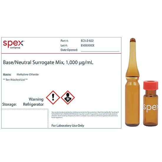 Spex ECS-Z-022-PK Base/Neutral Surrogate Mix (4 components), 1,000 µg/mL; 10.5 mL; 4/Pk