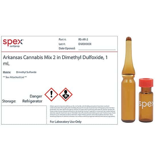 Spex RS-AR-2 Arkansas Cannabis Residual Solvent Mix 2 in Dimethyl Sulfoxide; 1 mL