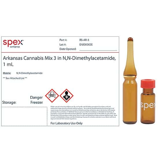 Spex RS-AR-3 Arkansas Cannabis Residual Solvent Mix 3 in N,N-Dimethylacetamide; 1 mL