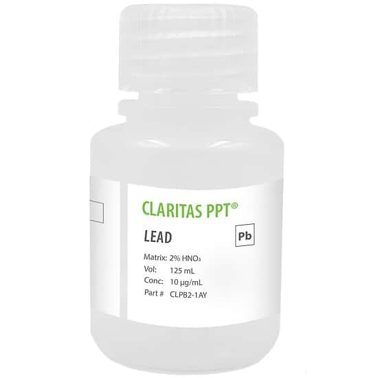 Spex CLPB2-1AY Claritas PPT® Grade Lead, 10 µg/mL for ICP-MS in 2% HNO3; 125 mL
