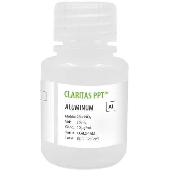 Spex CLAL2-1AM Claritas PPT® Grade Aluminum, 10 µg/mL for ICP/ICP-MS in 2% HNO3; 30 mL