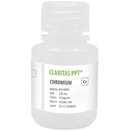 Spex CLCR2-1AY Claritas PPT® Grade Chromium, 10 µg/mL for ICP-MS in 2% HNO3; 125 mL
