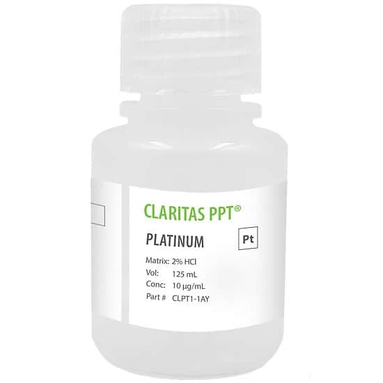 Spex CLPT1-1AY Claritas PPT® Grade Platinum, 10 µg/mL for ICP-MS in 2% HCl; 125 mL
